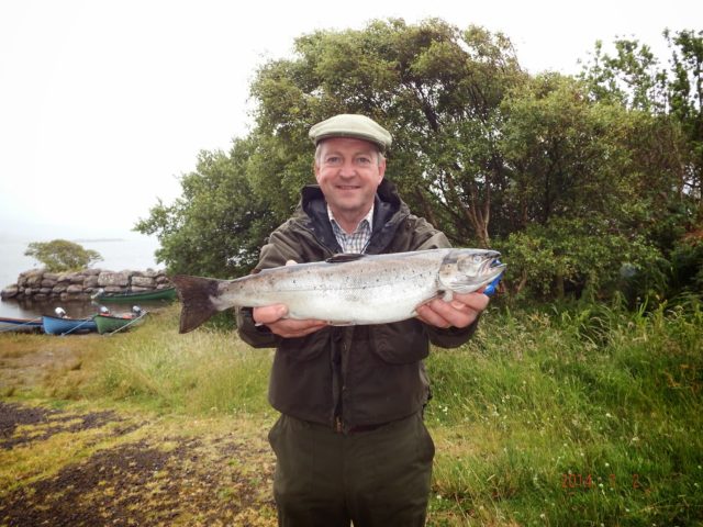 Neil with a sea trout from Lough Currane 008