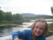 The river Duff fishing steadily with night rain Katie Carty with her 1st Salmon