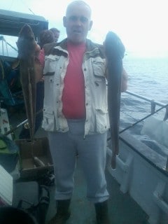 Anto Samblin with a 13lb and 15lb ling