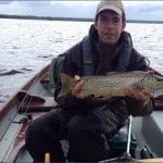 Thomas Lynch making it all look effortless with his 52cm fish caught on a Peter Ross Dabbler at the McDonnell Cup, catch & release competition.