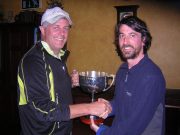 Michael Curtin receiving the Ray Toner trophy and Gold medal from Brian Reidy PRO Connaught Council IFSA