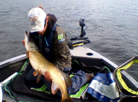 Pierre Monjarret with a 104cm Pike from Lough Derg Last Weekend