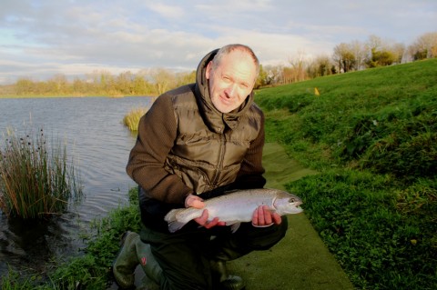 Noel McArdle With His First Fly Caught Trout at Courtlough Last Week