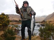 A first salmon for Robert in the King's Pool Delphi Robert Arthurs