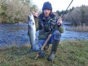 Two more fish from the Drowes on both fly and lure Tony Mc Cabe with his fish from the Upper Mill this morning.