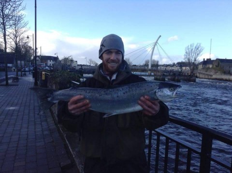 Moy - Nigel Lackey first salmon of 2015 on Moy