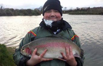Super size rainbows for Adriano at Ardaire Springs Angling Centre Adriano Tempesta with 20lb rainbow...