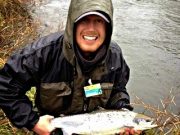 Savage fishing by Jason as he catches the first springer from the Bandon
