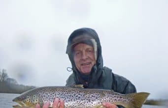 Simon Tarpey with a fine 4.25lbs Corrib trout taken recently on a size 12 Fiery Brown. The fish was sportingly released after the photograph was taken.