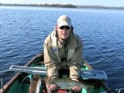 Olives starting to appear on Corrib Brian Hughes from Wales, with a nice 4lbs 2oz Corrib trout taken in bright conditions, April 2015.
