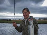 Lovely water on the Drowes but sun spoiled fishing Harry Lloyd logged a spring salmon caught on a Rapala lure from The Meadow