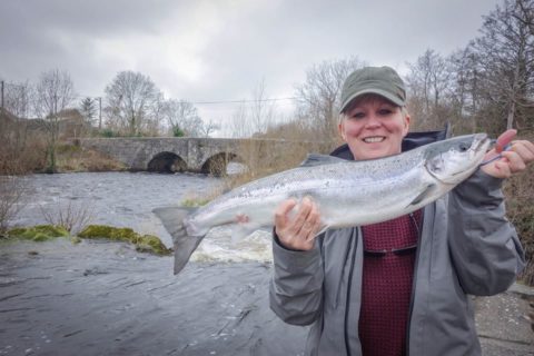 Karen Fergusson had an 8lb salmon from the Sea Pool 
