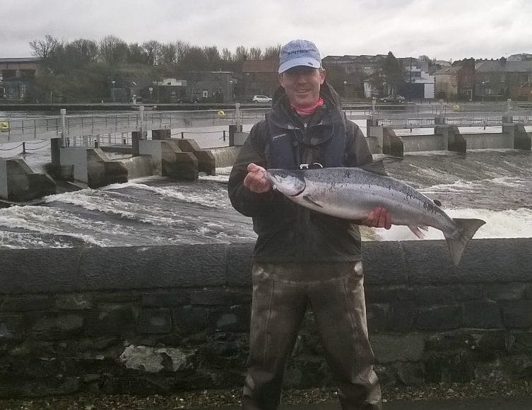 Leo Casey from Dublin with a fine 13lbs 4oz Galway salmon taken on the fly, April 2015