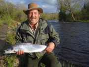 Drowes fishes well with over 30 salmon recorded so far this month Tony Parker with his fish on fly from the Mill pool on Monday. Tony released his first 2 fish this season.