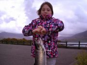 A fine specimen sea trout for Cork angler and a first salmon for nine year old Jayden on Lough Currane.