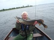 Good pike fishing for regular Dutch couple on Lough Ree with a best fish of 102 cms.