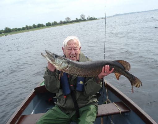 Good pike fishing for regular Dutch couple on Lough Ree with a best fish of 102 cms.