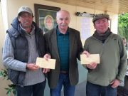 Joint Longest Trout Winners Harry Whorisey and Patrick Schoales with Milford Club President, Hugo Duggan