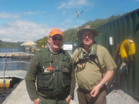 Michael Sheehan, event organizer, and John Flynn from Inland Fisheries Ireland