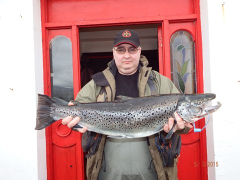  Mr Michael Junior  Quilligan with a specimen sea trout from Lough Currane                    