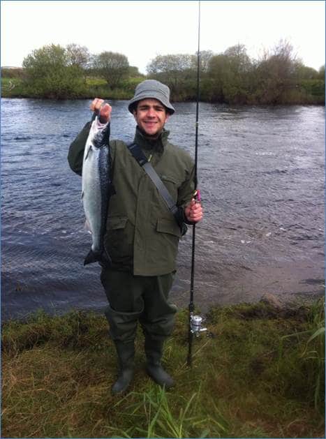 A proud Amaury Juge from France with his first ever salmon
