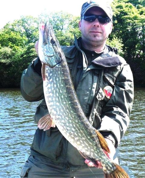 Competition Winner Wojciech with lovely 80cm Pike