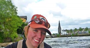 A happy Christin Breuker from Germany with her first Moy salmon