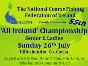 Reminder: coarse angling All Irelands on 26 July All Ireland