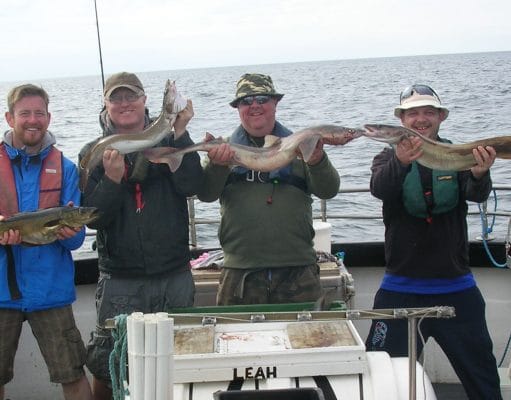 Ling, pollack & spurdog = four happy anglers!