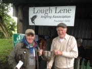 Larry Mulligan Cup fished on Lough Lene amid the downpour Mulligan Cup on Lene.