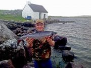 Grilse arrive in Screebe Trevor Down with a fine 6.5lbs grilse from the Salmon Pool at Screebe