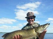 Not one but two cracking pike for Padraig on Lough Ree Padraig Corcoran on Lough Ree with 110cm pike