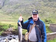 Grilse provide good sport on the Erriff Chris Williams with a nice August grilse at the Broken Bridge on the Erriff