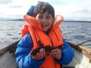 Good trout fishing on Melvin last week Ewan with one of his trout