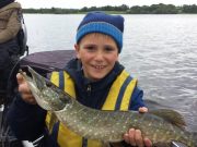 8 year old Gaius is all smiles with his first Irish Pike