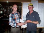 A show of bream at the annual Clones coarse angling festival Tony Kersley receives his trophy from Patrick McCarville, Creighton Hotel