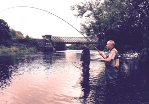 Paul Dennis Playing A Salmon at Oldbridge Today
