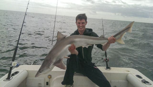 Dr James Ralph with his specimen tope...
