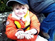 7 ¼ pounder from David Meyers at a relaxed Sheelin 5 year old Noah carefully holding his first catch