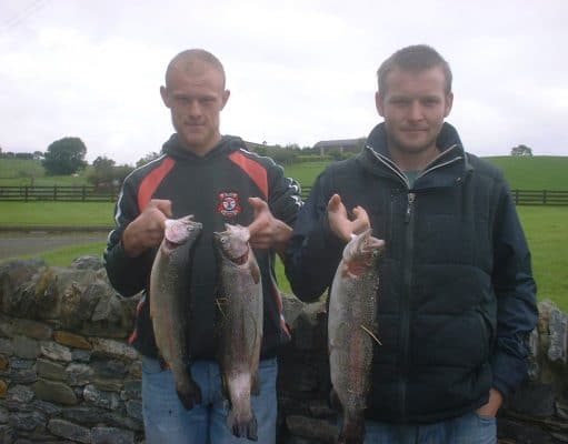 Rainbows on a variety of sedges and buzzers for anglers at Cashel Trout Fishery D Reilly & M Loughlin