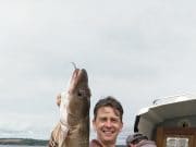 Good fishing from boats big and small at Clonakilty Niall with his Ling