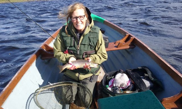 Orla Walsh with one of her many Lough Conn trout