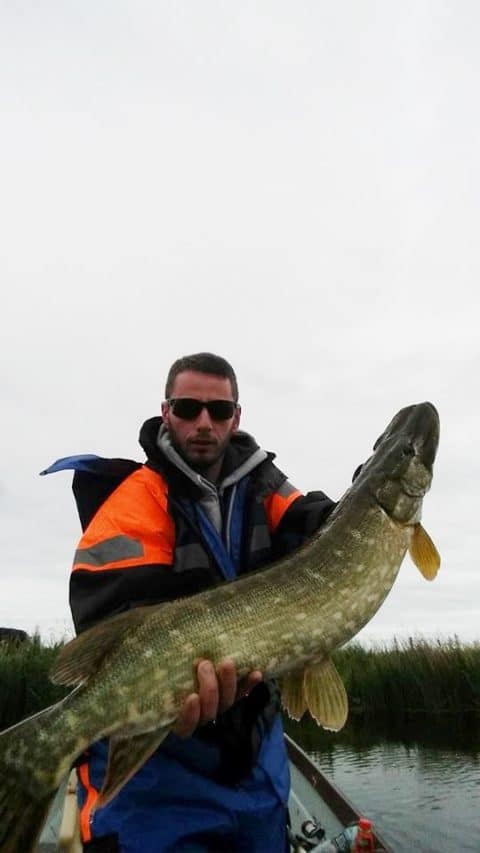 Aidan Traynor pictured with his cracking Corrib pike. (Aidan wear a PF Jacket)