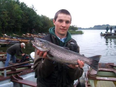 Fergal McKiernan, Coosan, Athlone with his winning 3lb 15.6oz trout 