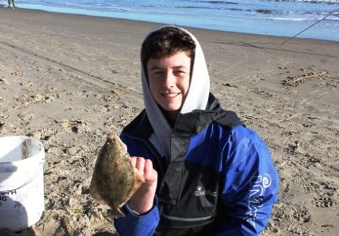 Rory Eastlake With A Nice Flounder at Ballinesker this Morning