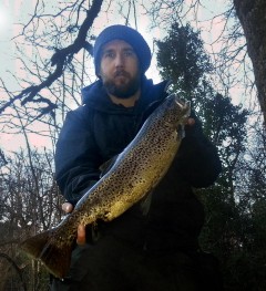 Big trout for pike angler on Cong Canal