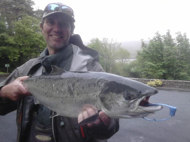 Leigh Hookes with his 11.6lbs salmon from the Erriff Fishery