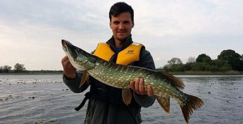 Laine With One of His Many Pike Caught During His Recent Visit to County Monaghan