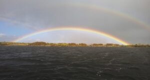 A perfect rainbow over Lough Mask
