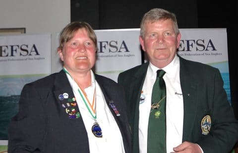 Silver Medal Winner Champion Annette  Receiving Her Award from George McCullough Chairman EFSA Ireland 